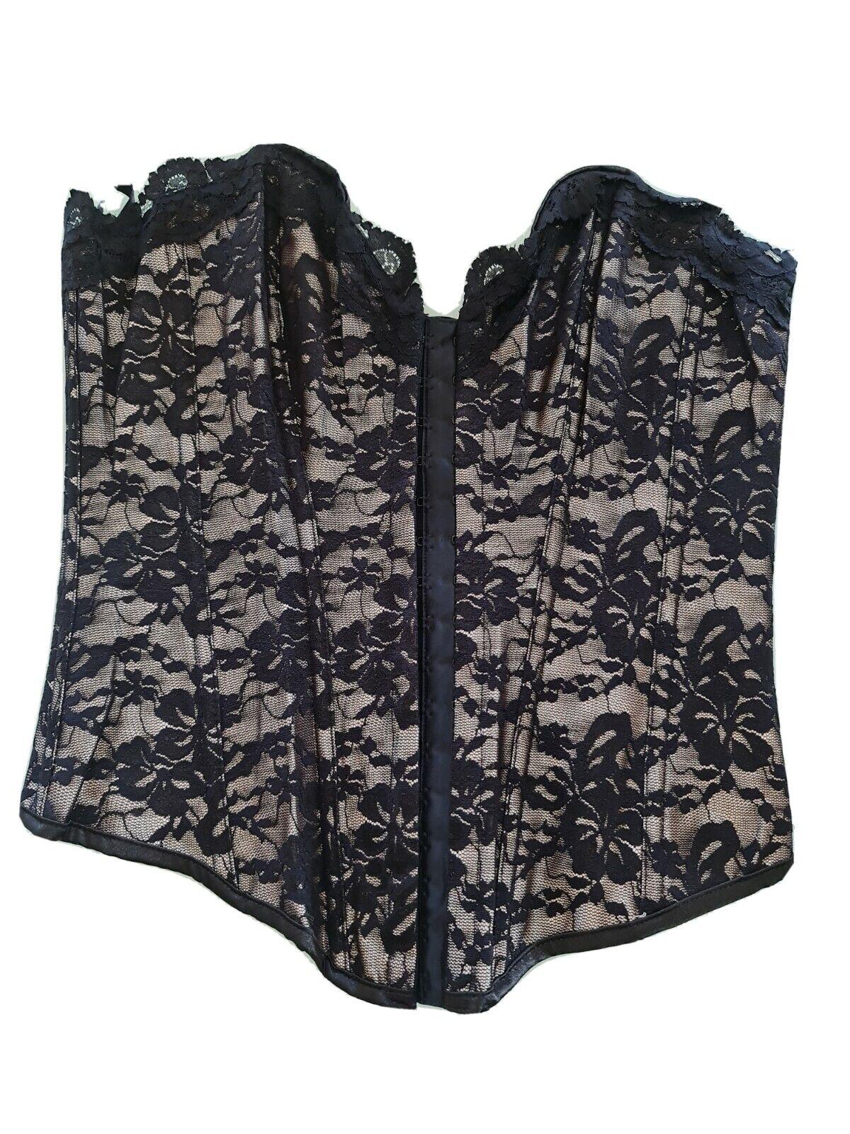Womens Gold Corset with Black Lace Overlay Size 1012 NEW Aussie